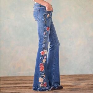 DRIFTWOOD Farrah Embroidered Garden Party Flare Jeans 24x34